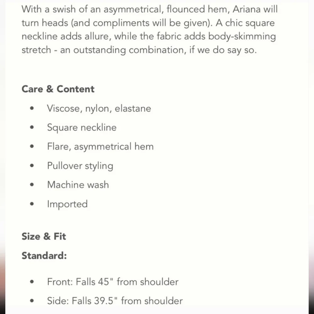 Ariana asymmetrical ruffle hem dress NWT - Picture 7 of 7